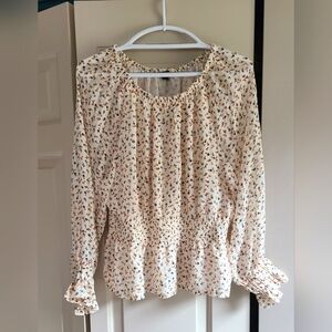 Ann Taylor Cream Floral Blouse